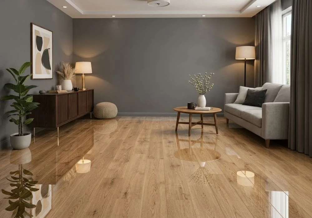 Premium light oak laminate flooring in Dubai