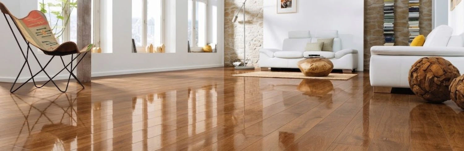 Premium teak laminate flooring in Dubai living