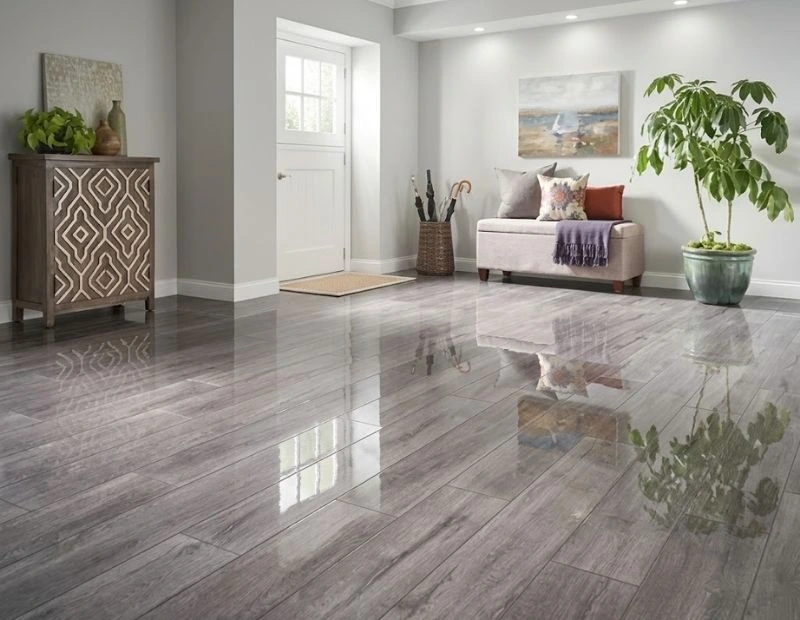 Stylish charcoal grey laminate flooring in Dubai