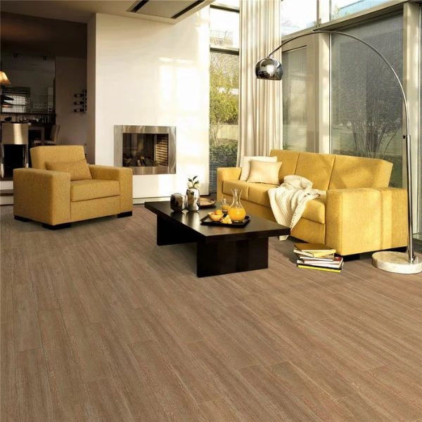 Textured wood grain LVT flooring lounge