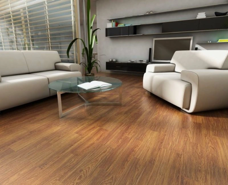 Modern lounge warm wooden vinyl floors
