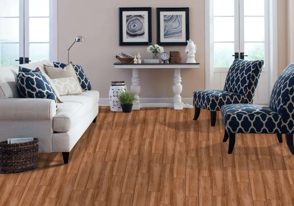 Classic living room warm wooden SPC flooring