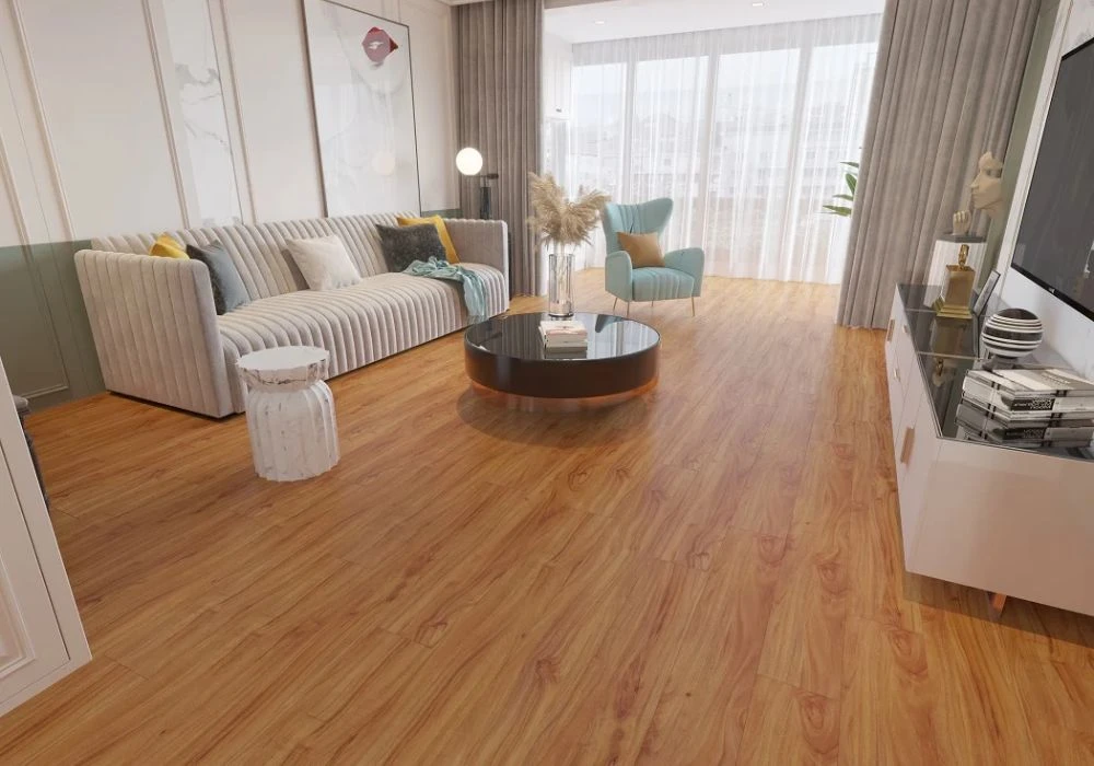 Warm oak LVT flooring living room