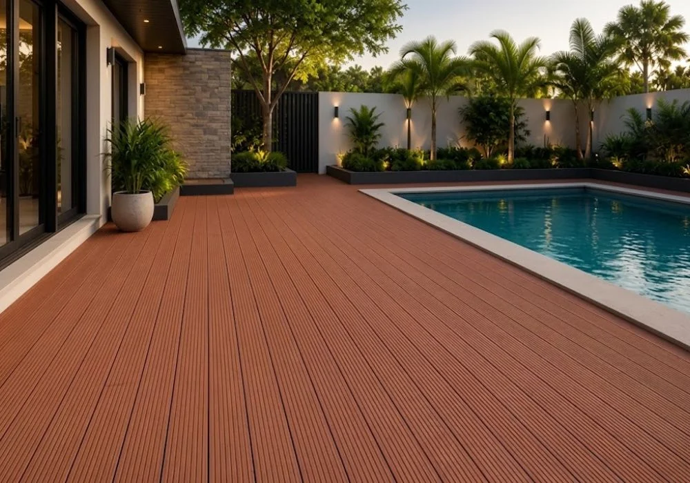 Luxury villa swimming pool with WPC deck
