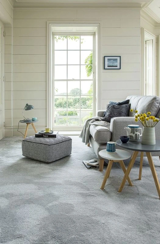 Stylish Grey Living Room Pattern Carpet