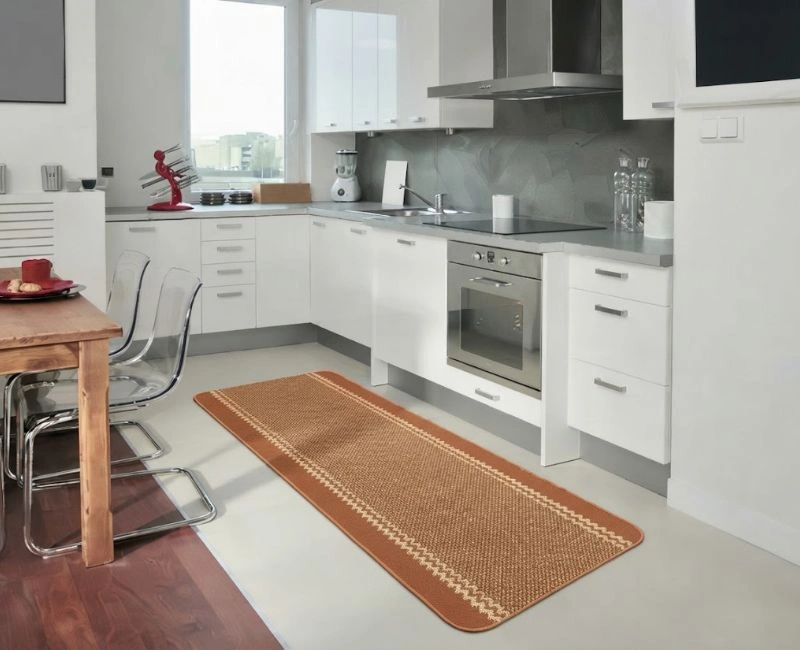 Brown woven texture kitchen runner Dubai