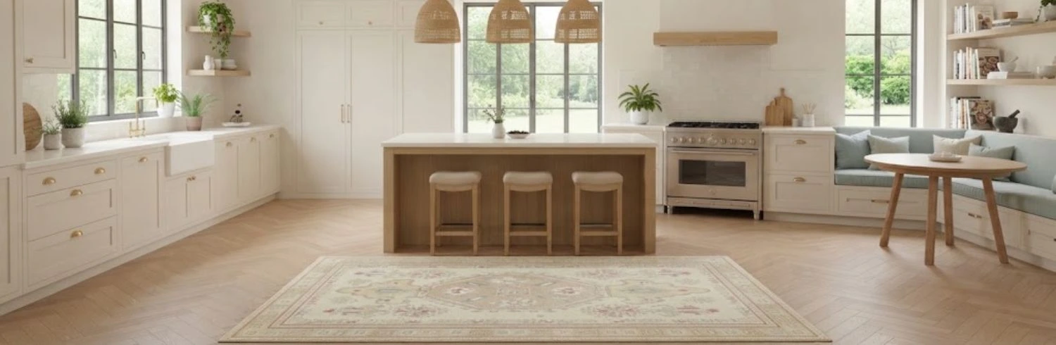 Classic floral vintage kitchen area rug Dubai
