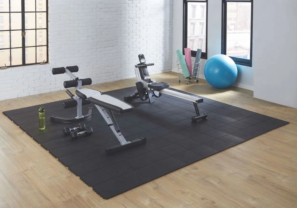Commercial gym rubber flooring tiles Dubai