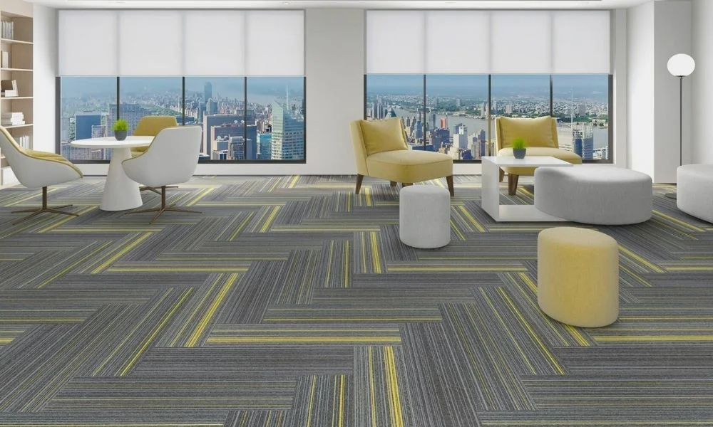Commercial carpet tiles for modern office lounge