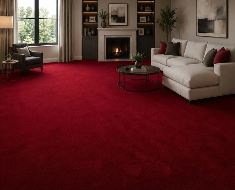 Bold Red Wall To Wall Carpets