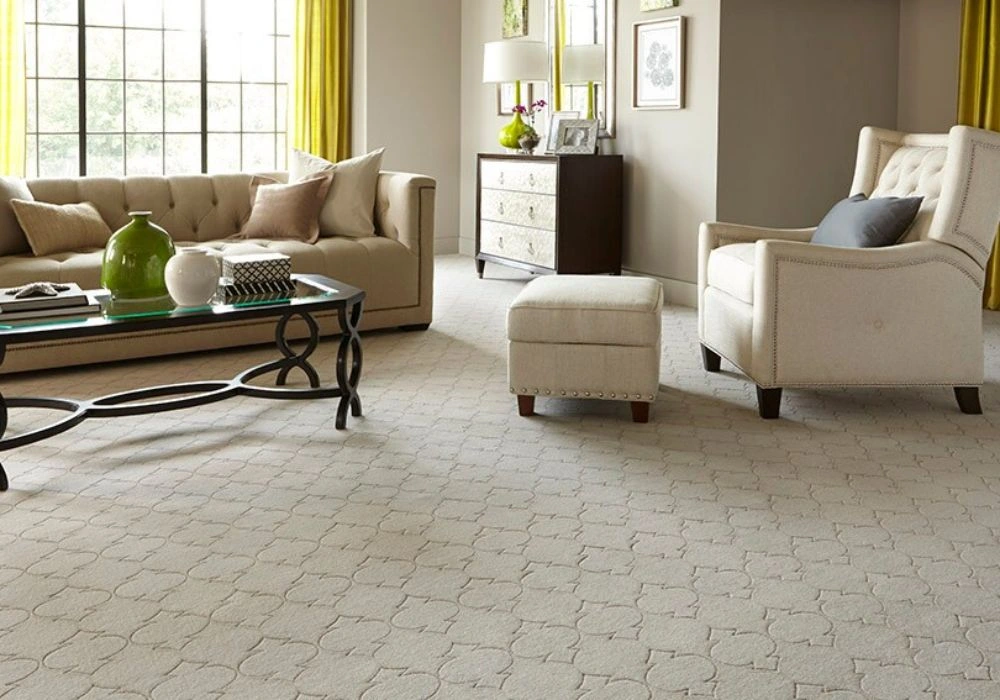 Neutral Patterned Living Room Carpet Dubai