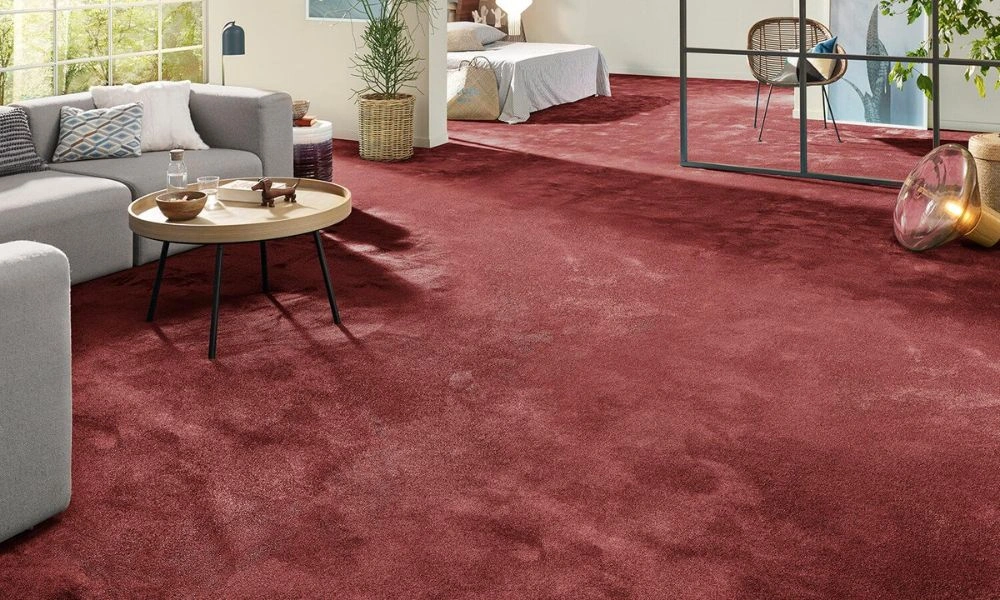 Red Living Room Carpeting And Flooring