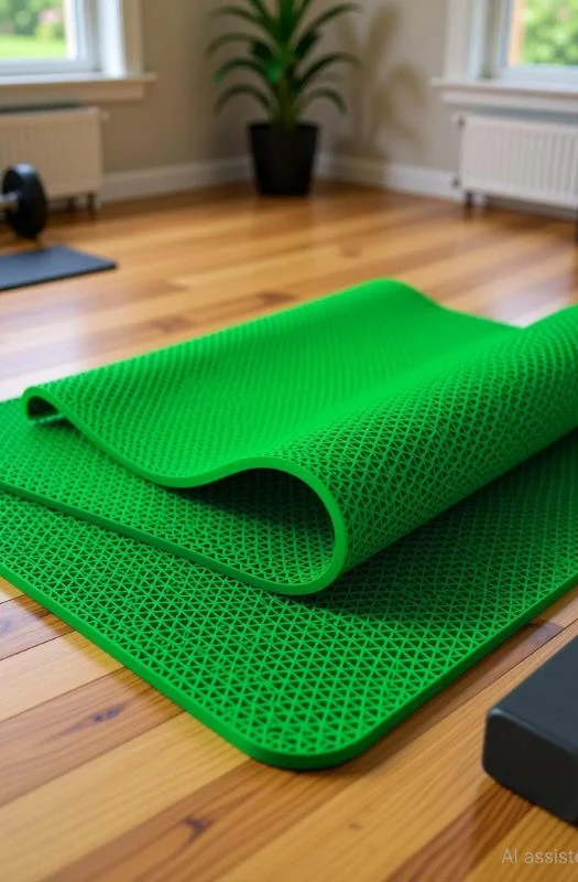 Green rubber mat roll flooring Dubai