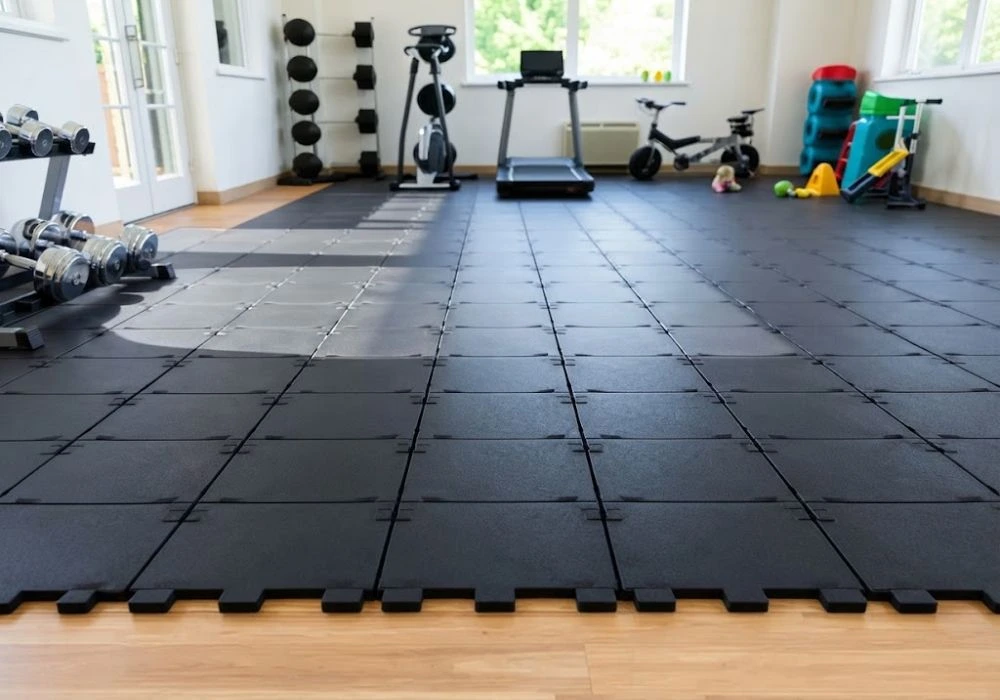 Interlocking gym rubber flooring tiles Dubai