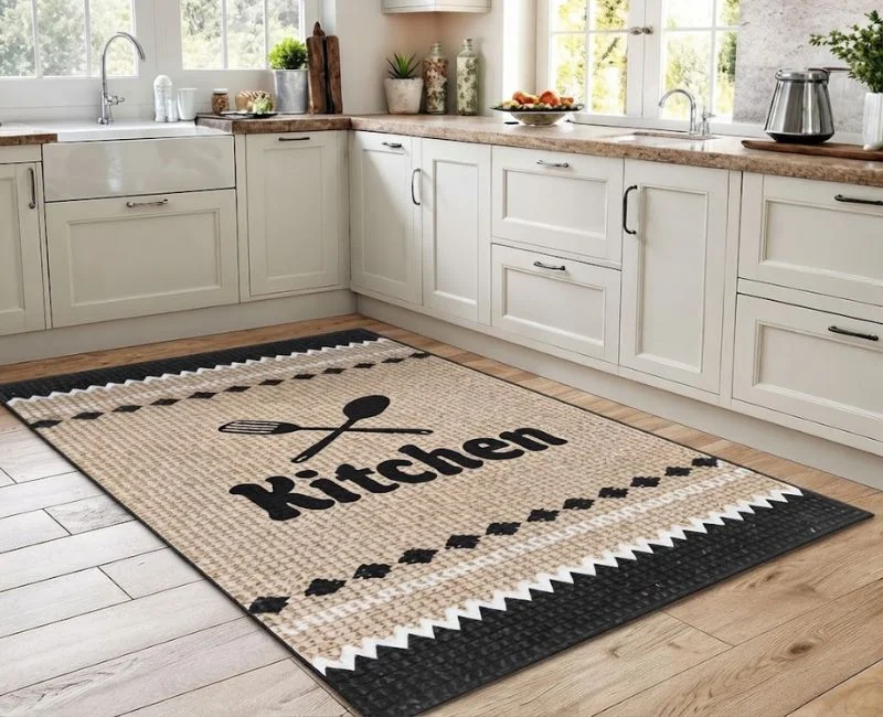 Kitchen text printed jute mat Dubai