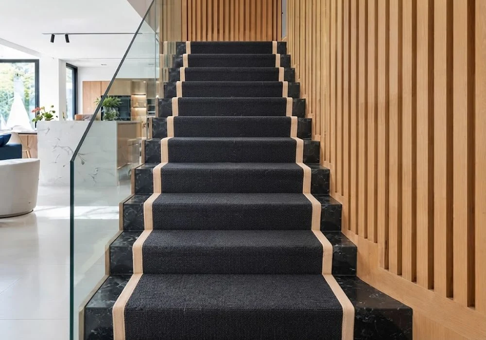 Dark charcoal black stair carpets Dubai