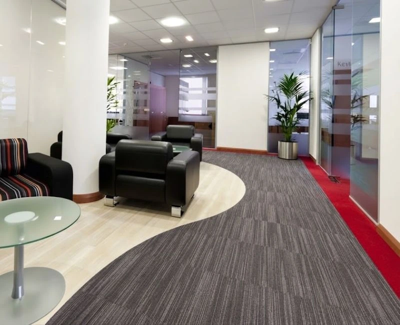 Charcoal grey striped office carpets in Dubai