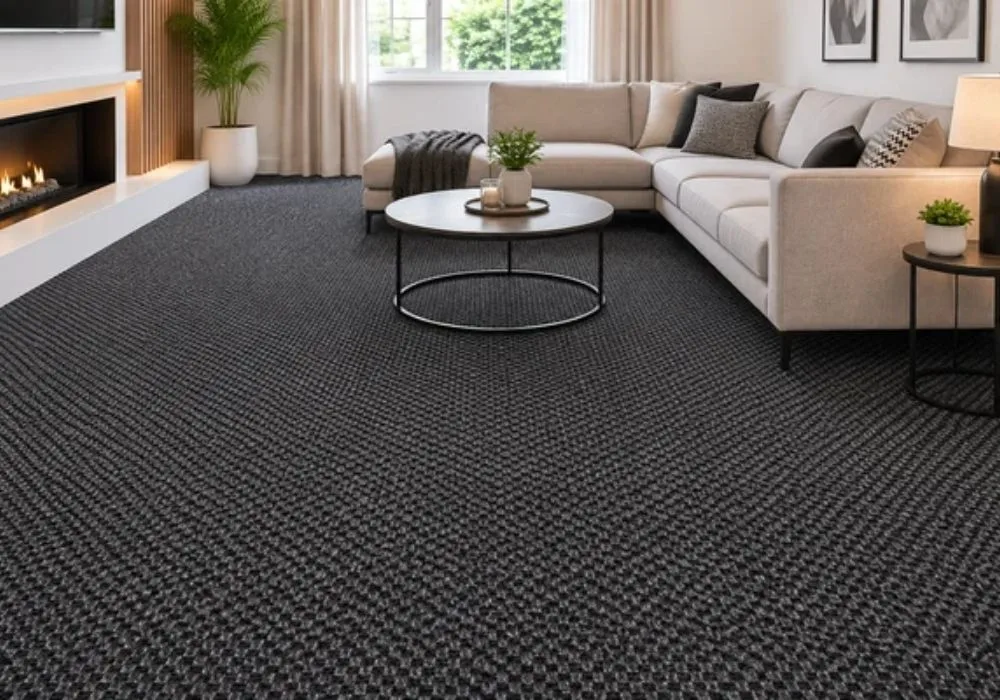 Luxury herringbone carpet design in living room
