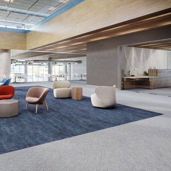 Commercial blue wool carpet in Dubai office