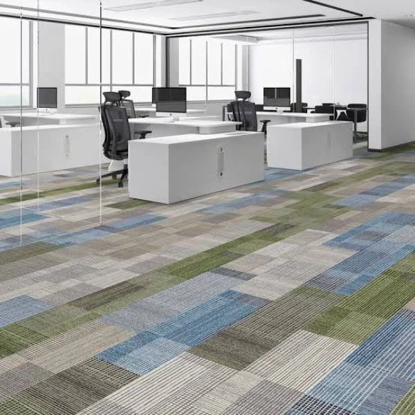 Multicolored stripe tile office carpet in Dubai