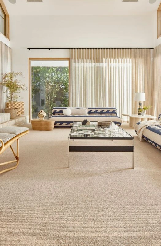 Luxury Beige Living Room Carpet Fitting