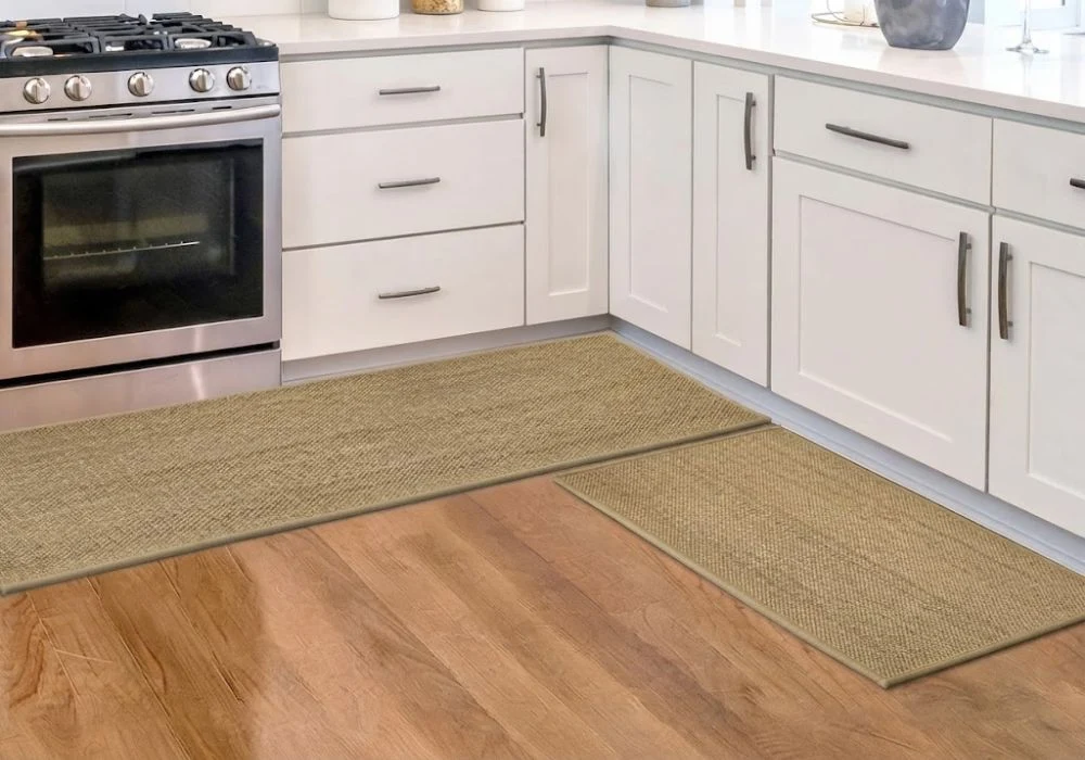 Natural brown woven texture kitchen mat Dubai