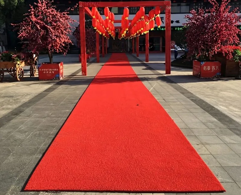 Red carpet walkway outdoors in UAE