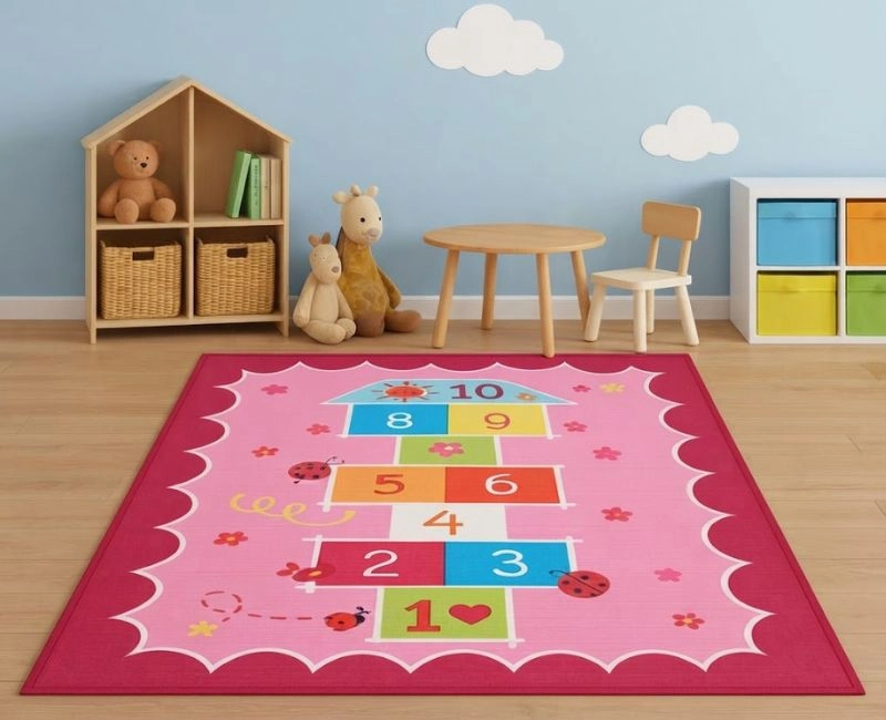 Pink Hopscotch Play Mat For Kids