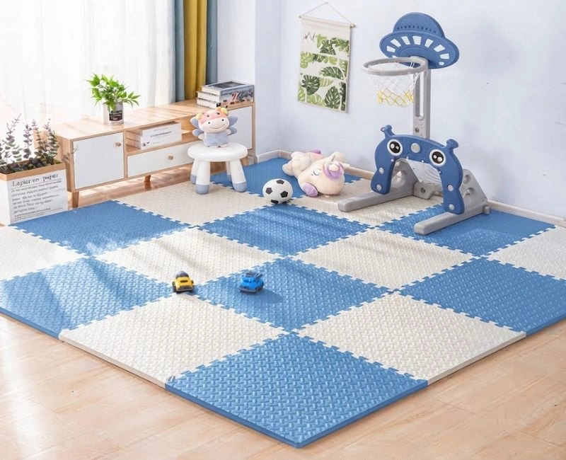 Blue And White Interlocking Mats