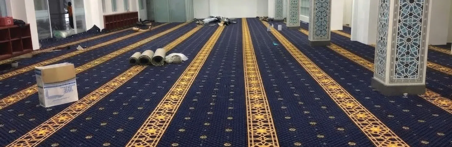 Large Mosque Carpet Installation Dubai