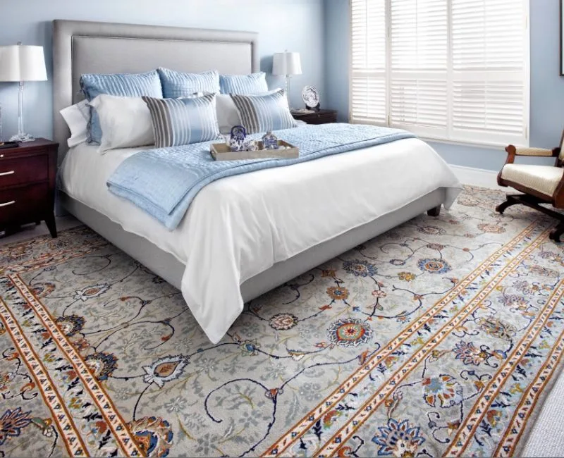 Floral design Persian carpet in Dubai bedroom