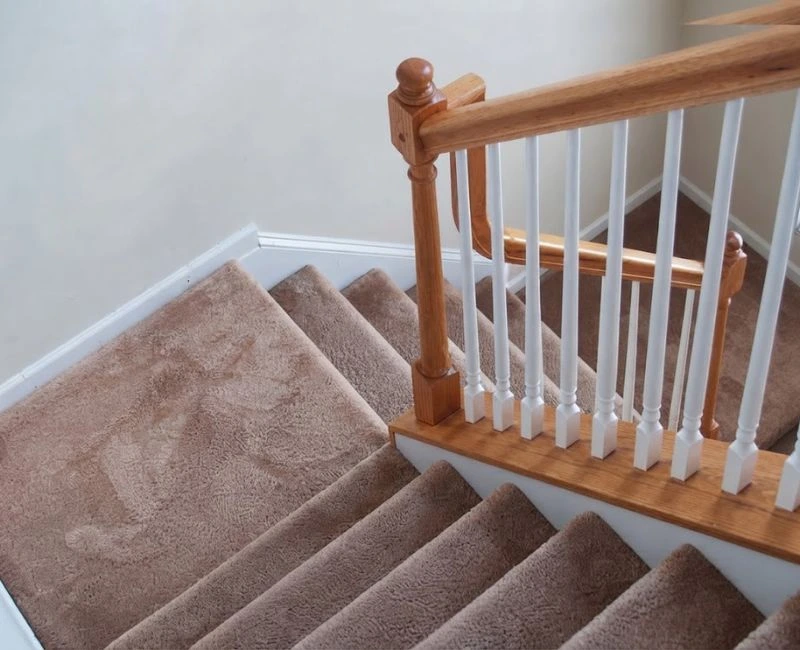 Classic brown stair carpet in Dubai homes