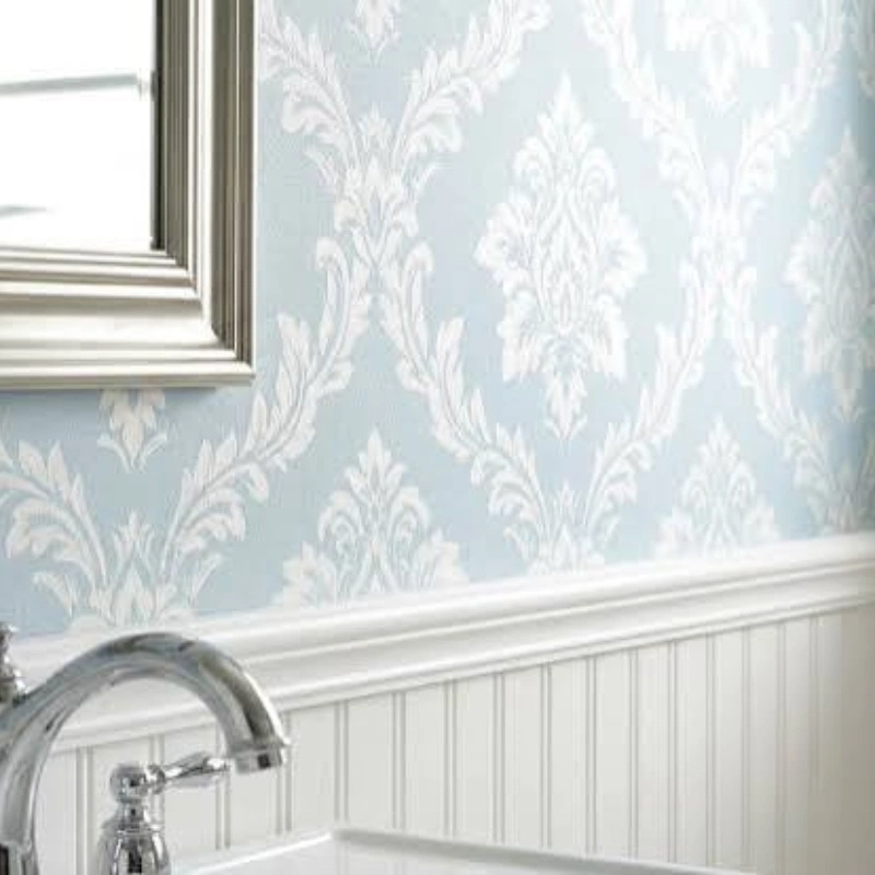 Floral bathroom wallpaper design