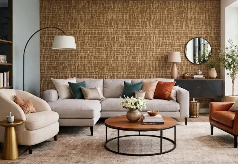 Elegant wallpaper in Al Quoz living room